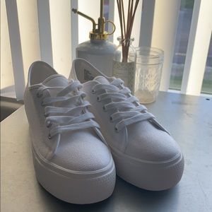 Steve Madden White Elore Plaform Sneakers